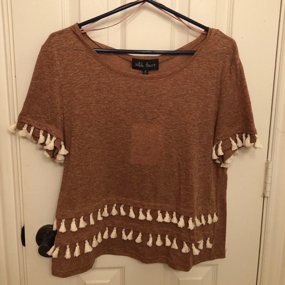 Burnt Orange and Tassel Top
